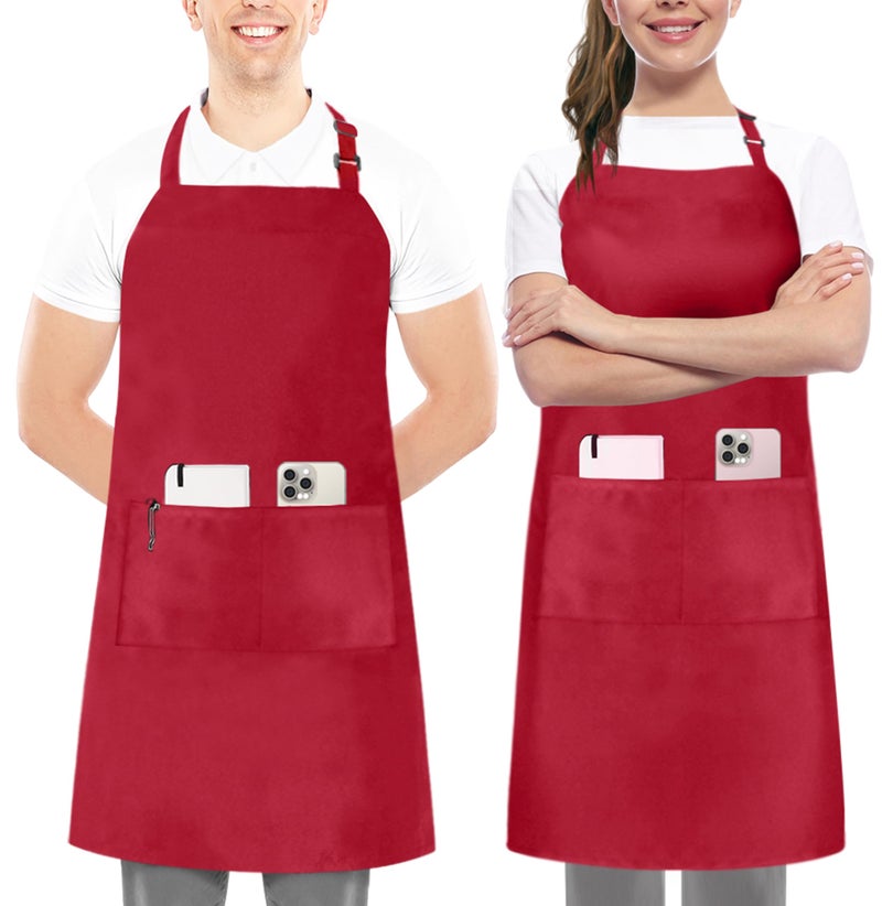 Utopia Kitchen 2 Pack Bib Apron, Adjustable with 2 Pockets, Water and Oil Resistant, Cooking Kitchen Chef Apron for Women Men - Image 1
